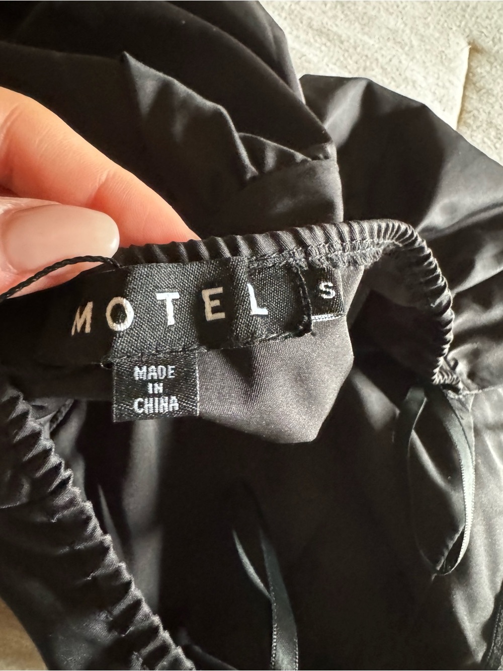 Motel Rocks Black Ruffle Tube Top - Picture 3 of 3